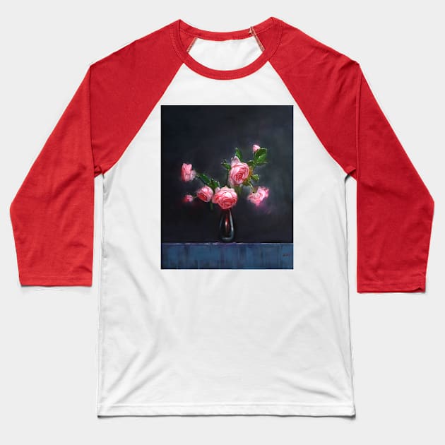 Roses Baseball T-Shirt by Artofokan